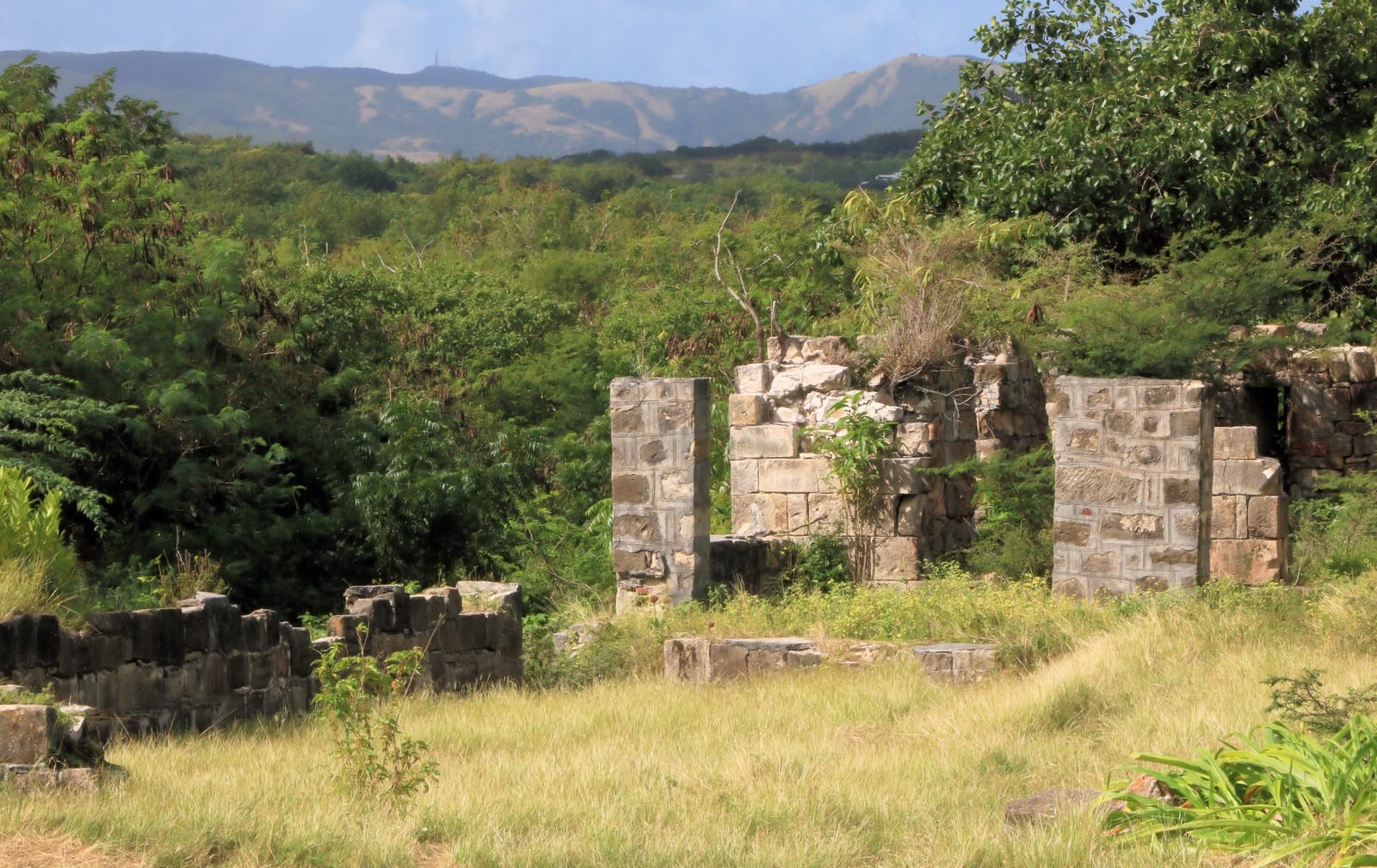 Restored stone sugar windmill at the Betty’s Hope plantation, Antigua