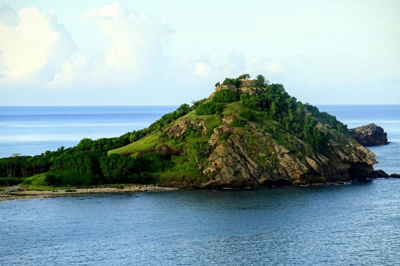 A small uninhabited green island in Antigua’s North Sound