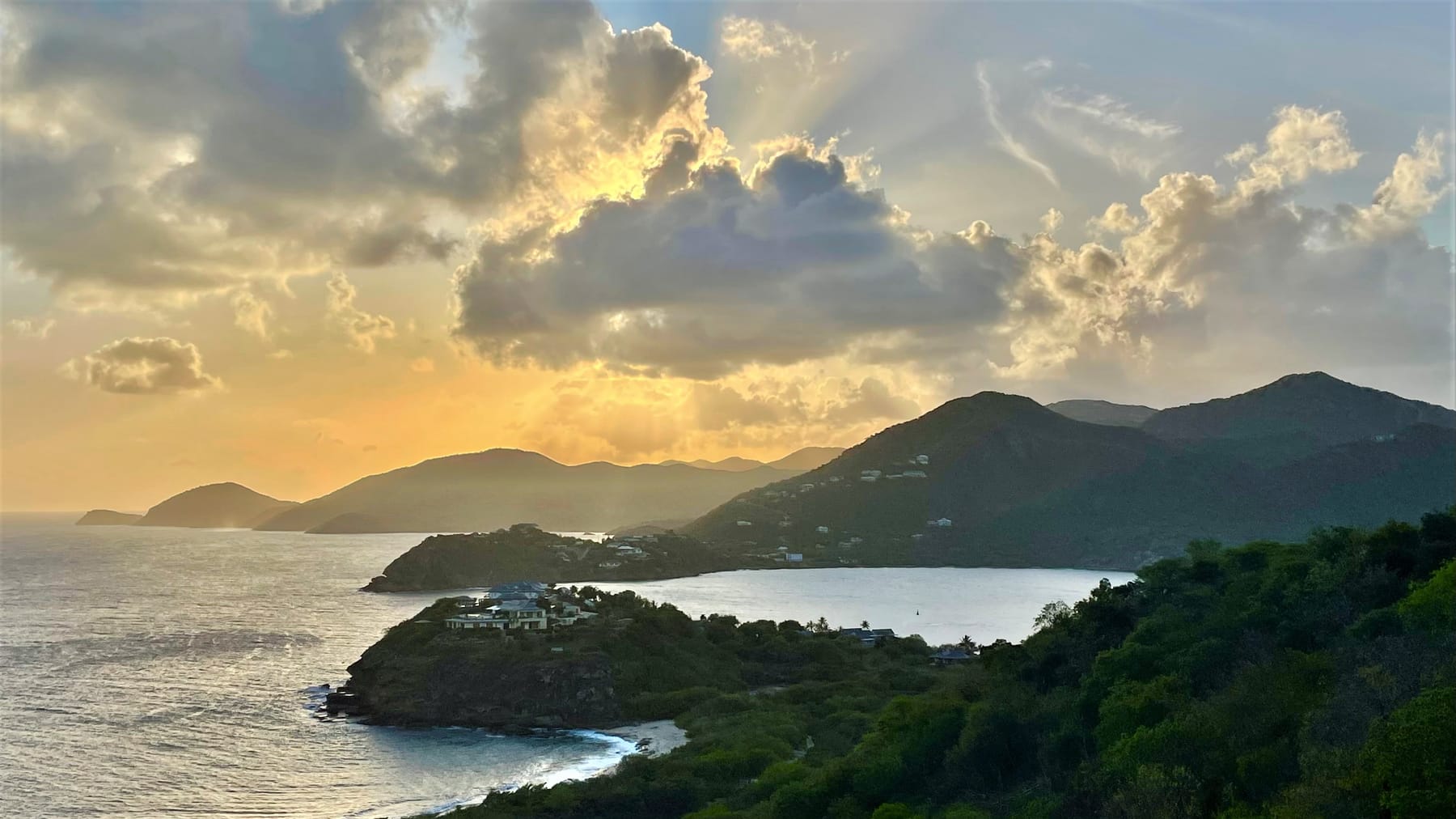 Sunset over Antigua’s southern coast